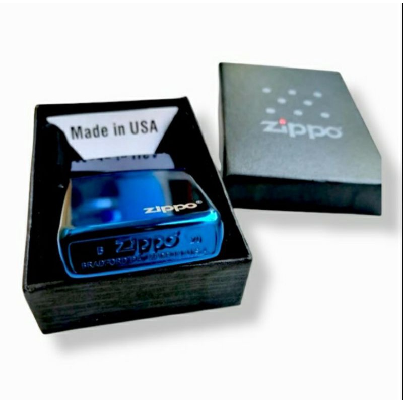 Korek Zippo Blue Ice / Korek Api Zippo Biru USA