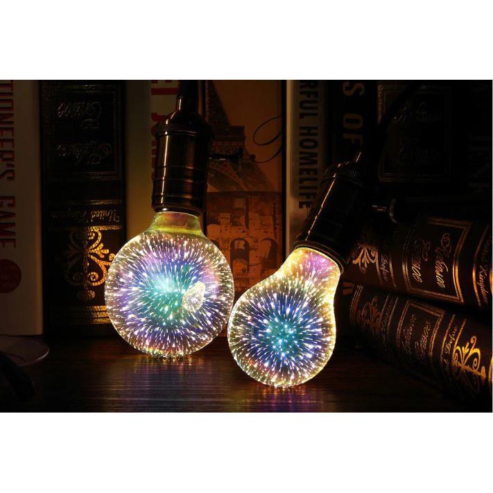 BISA COD Lampu Bohlam LED Dekorasi Fireworks 3D E27 220V 4W - G80 - Mix Color