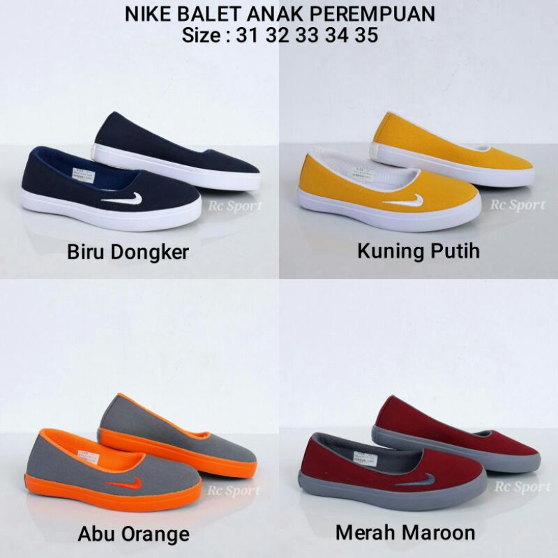 Sepatu Nike Balet Anak Perempuan . Sepatu Nike Selop Anak . Sepatu Nike Slip On . Sepatu Anak