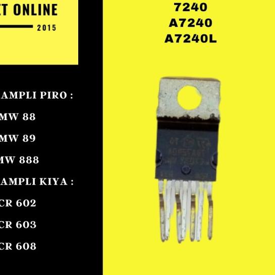 ❇ IC POWER AMPLI WALET 20 WATT TDA UTC 7240 A7240 A7240L ORIGINAL ♪