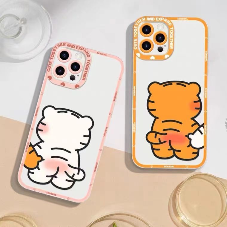 Soft Case Silikon TPU Transparan Motif Harimau Untuk Iphone 13 12 Mini 11 Pro X XS XR XS Max SE 2020 6 6S 7 8 Plus