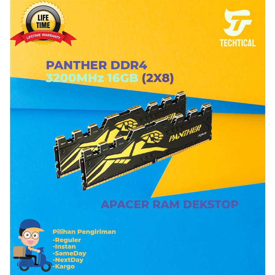 RAM DESKTOP Apacer PANTHER 3200Mhz 16GB (2X8GB)