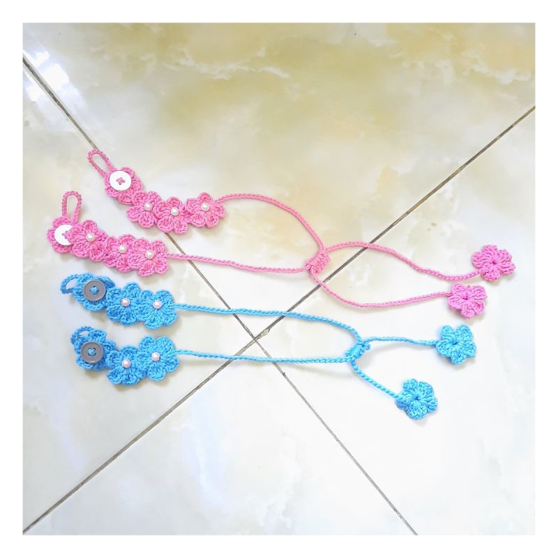 strap konektor masker bunga-bunga rajutan /rajut/strap/konektor/masker