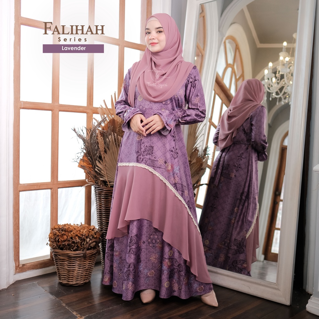 Falihah Series Gamis Set Pashmina ( Gamis &amp; Pashmina ) By Tachi Syari