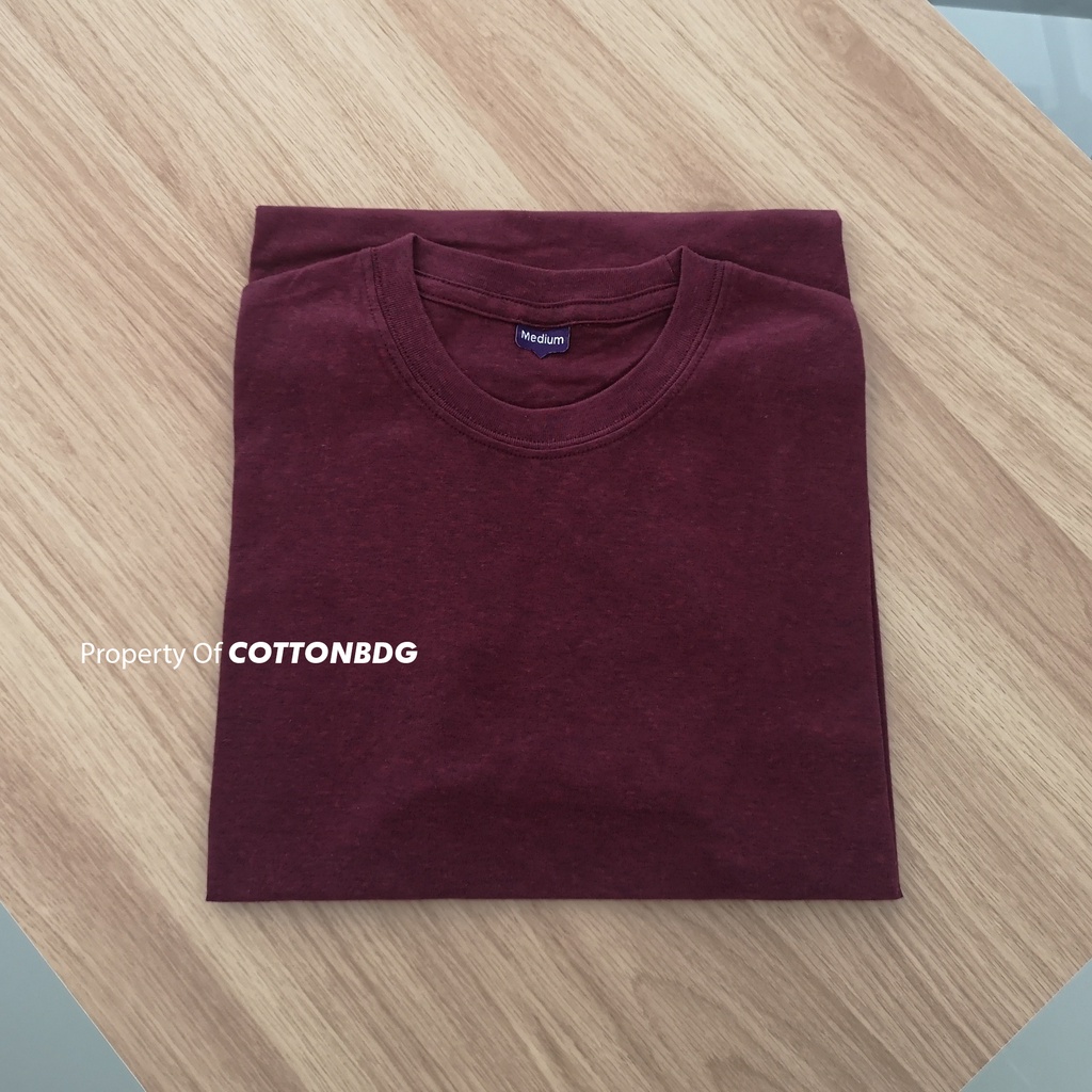 KAOS POLOS PRIA BURGUNDY TRITONE TANGAN PENDEK UKURAN S-XL BAHAN THREETONE 30S ORGINAL