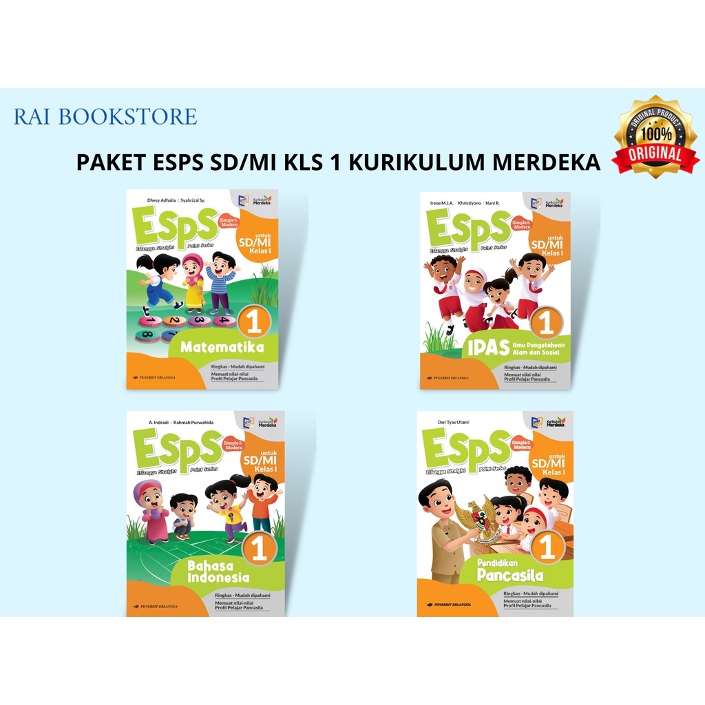 Jual PAKET ESPS KELAS 1 SD/MI /KURIKULUM MERDEKA/ ERLANGGA | Shopee ...