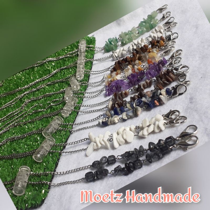 2in1 strapmask kalung masker konektor masker batu pecah bead stone