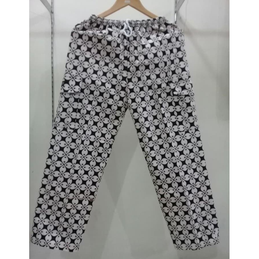 Celana Boim Batik Dewasa fit o XXL /JUMBO Big Size Xtra Harian Murah Panjang Santai Supplier Grosir#-Size 7 Putih /M