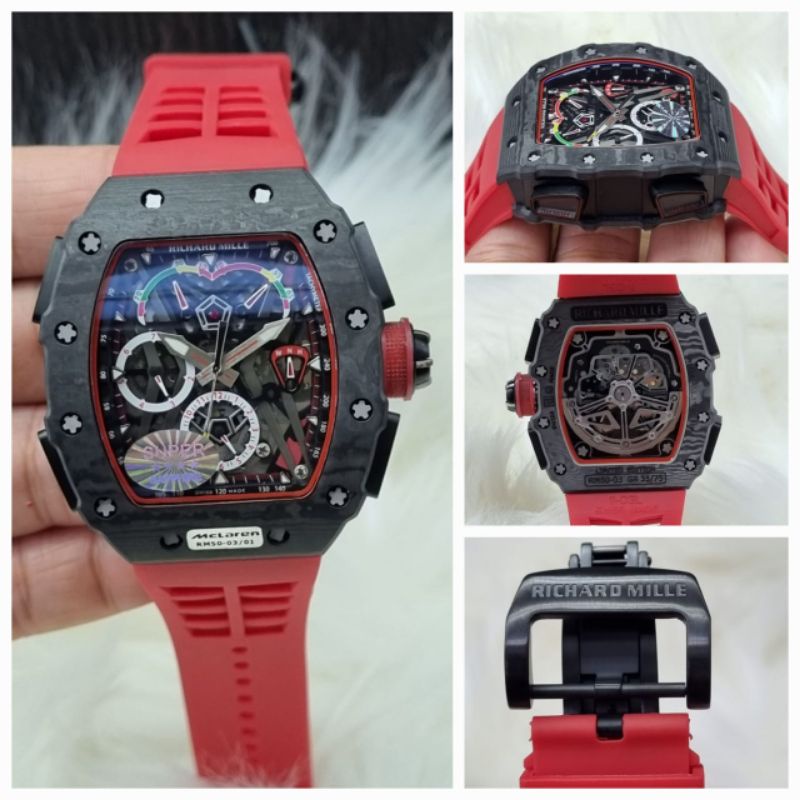 JSR 1844 JAM TANGAN PRIA RICHARD MILE MCLAREN AUTOMATIC RUBBER SUPER PREMIUM