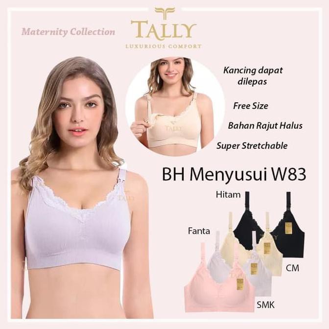 BRA BH Menyusui Bahan Rajut Halus Comfort Banget TALLY W83 - Hitam