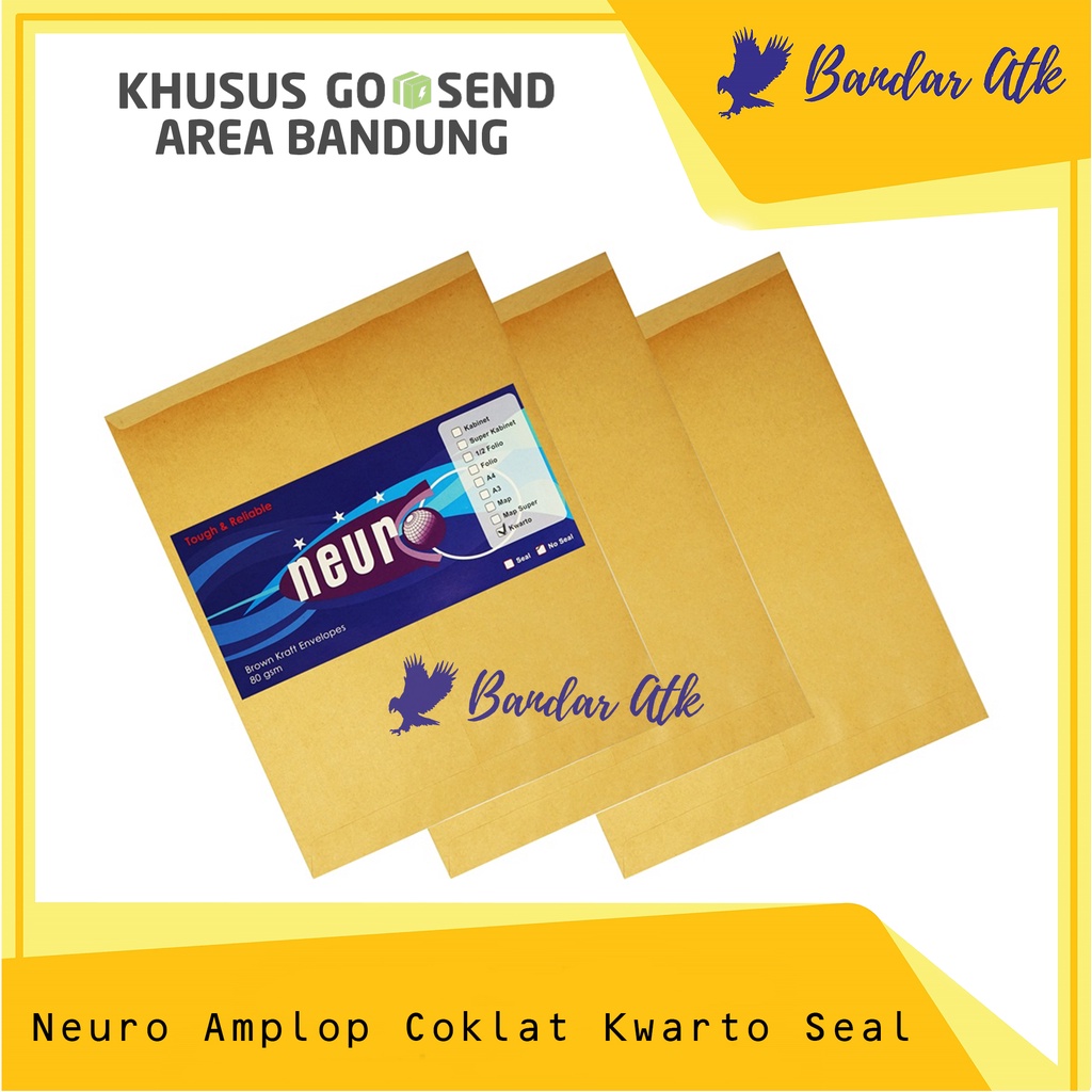 

KHUSUS GOSEND - NEURO Amplop Coklat KWARTO SEAL - 21 x 27 cm [1 PACK]