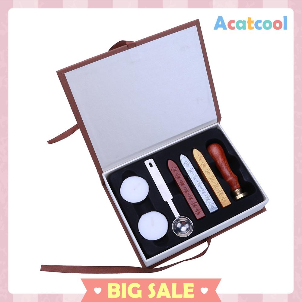 Stempel Segel Lilin 26 Huruf Alfabet Inggris Lima Kelopak Bunga Bahan Metal