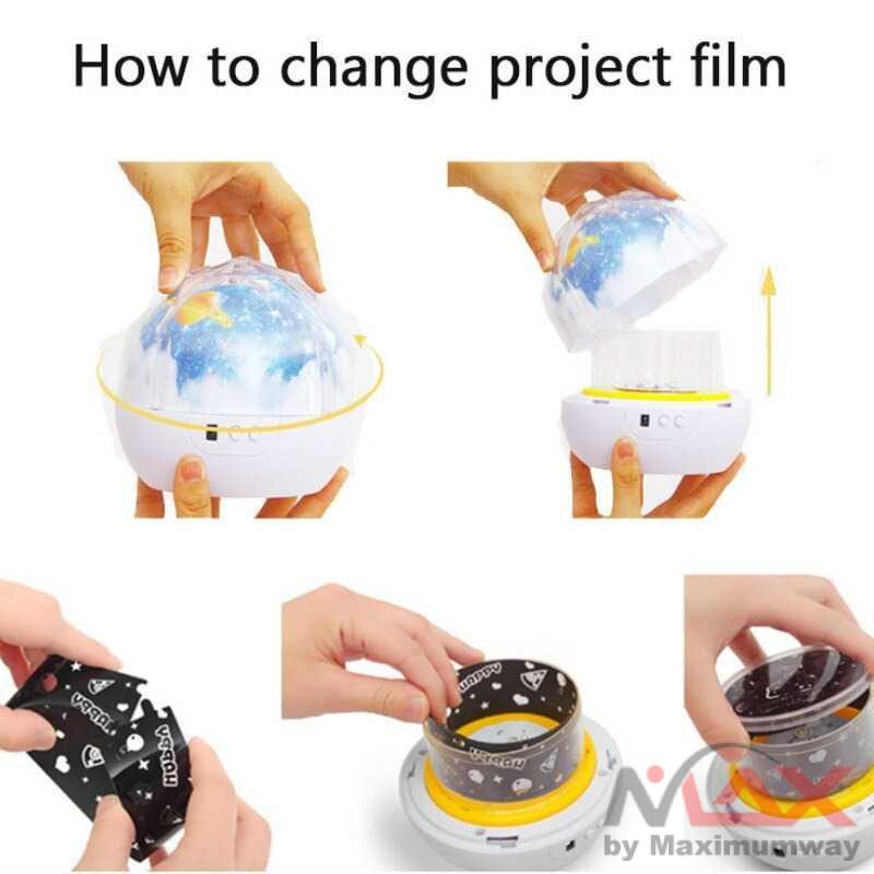 Lampu Tidur Anak proyektor planet langit malam tidur bintang bertaburan CISTWIN Lampu Proyektor Tidur Cahaya Planet Rotate 5 Film - PT-521 starry sky projector Planet Magic Projector Toy Earth Universe Rotate Flashing Star Kids Baby Christmas