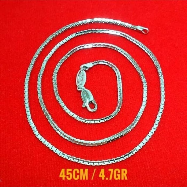 PERHIASAN KALUNG ITALY SANTA PERAK SILVER 925 LAPIS EMAS PUTIH ORIGINAL