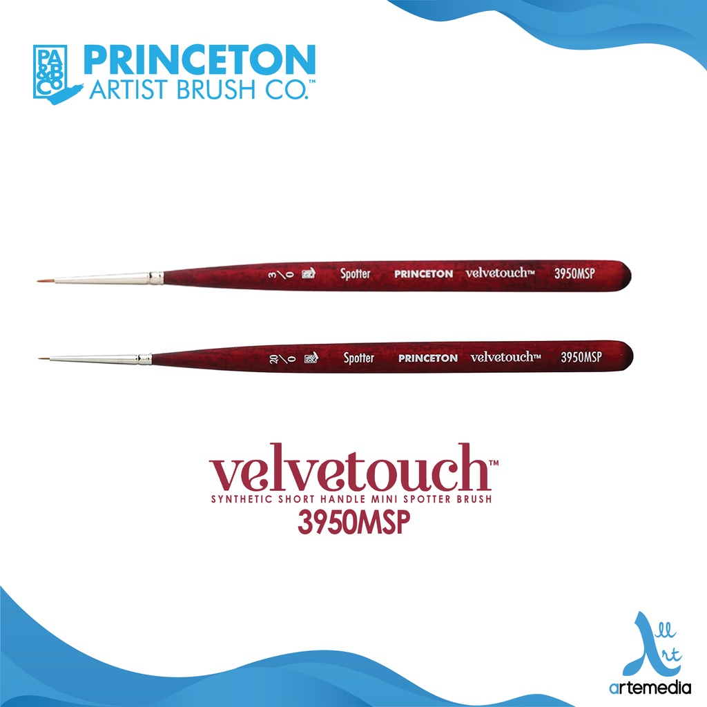 

Princeton Velvetouch 3950MSP Mini Spotter Synthetic Watercolor Brush Short Handle