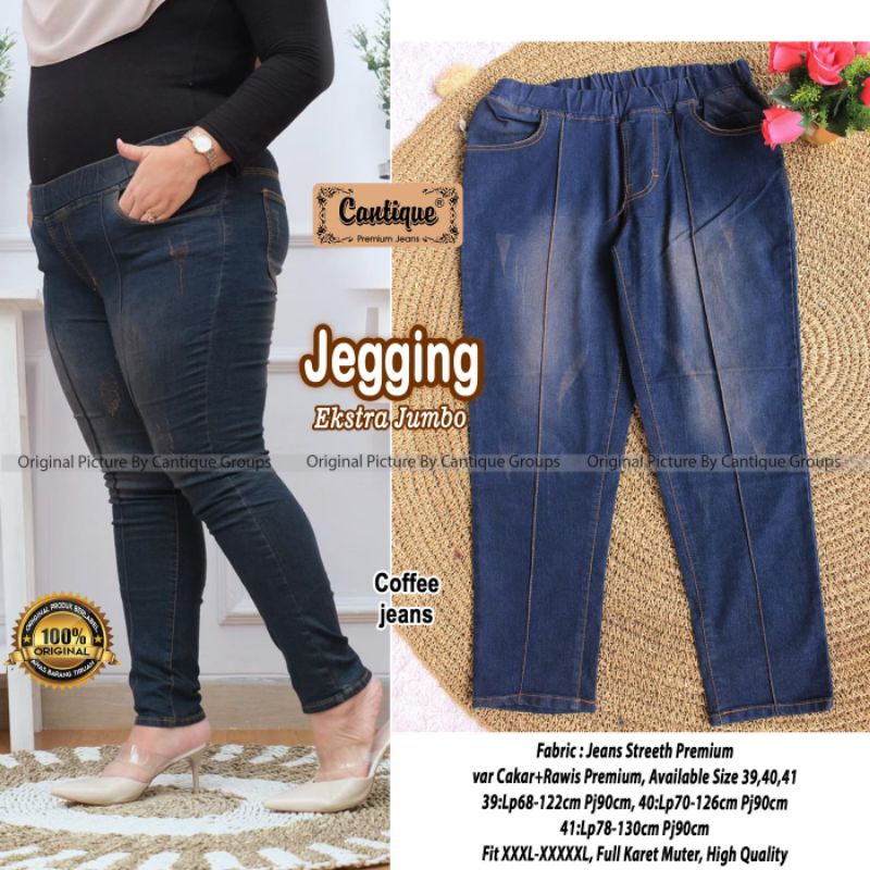 Jegging ekstra jumbo celana jeans jumbo wanita by cantique