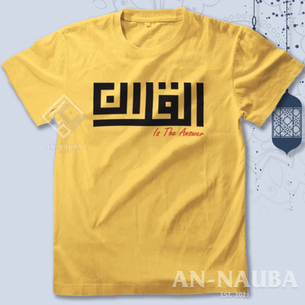 KAOS DAKWAH ISLAMI ALQURAN IS THE ANSWER / Baju Distro Santri Islam / Tshirt Muslim Trendy [AN-6297]-5