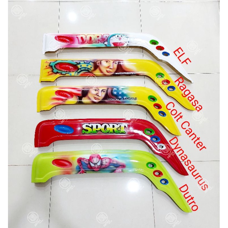 VARIASI TALANG AIR HUJAN MOBIL TRUCK FIBER LUKIS WARNA BARU CANTER DYNA RAGASA ELF DUTRO FUSO GIGA L