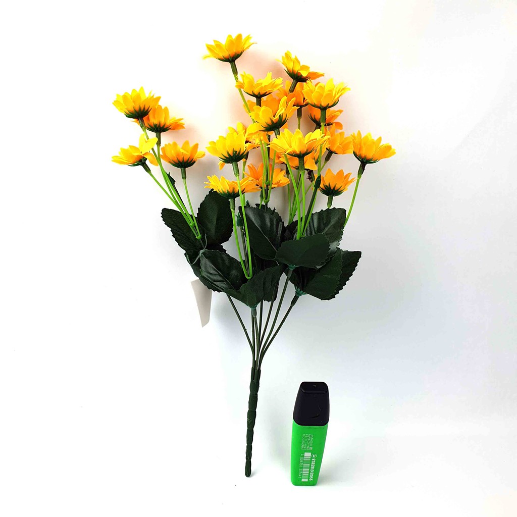 Bunga Daisy Kuning Artificial 35 cm/ Bunga Plastik/ Bunga Kain/ Bunga Palsu-1