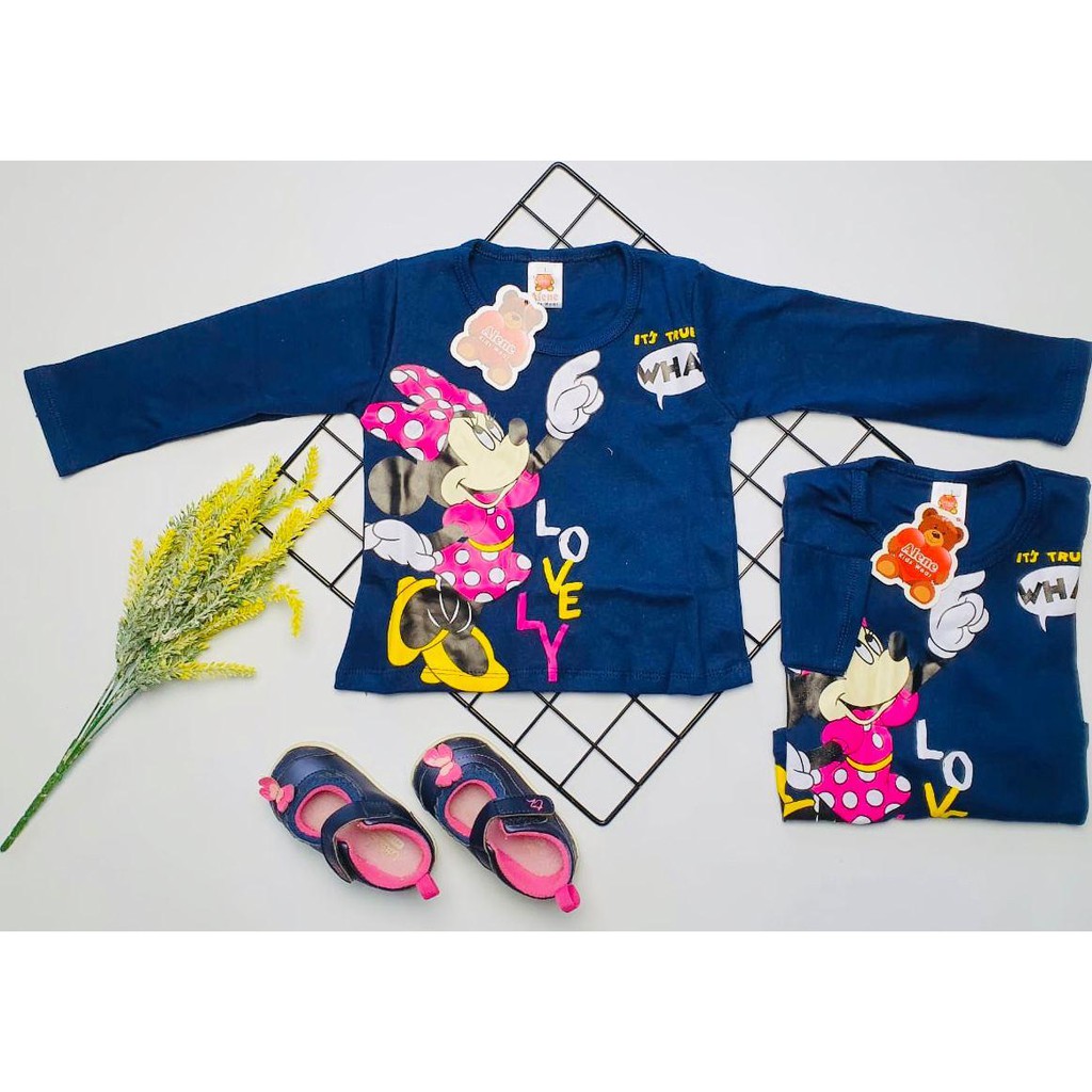 PAKET HEMAT KAOS ATASAN ANAK PEREMPUAN ISI 3 PCS MOTIF RANDOM TANGAN PANJANG