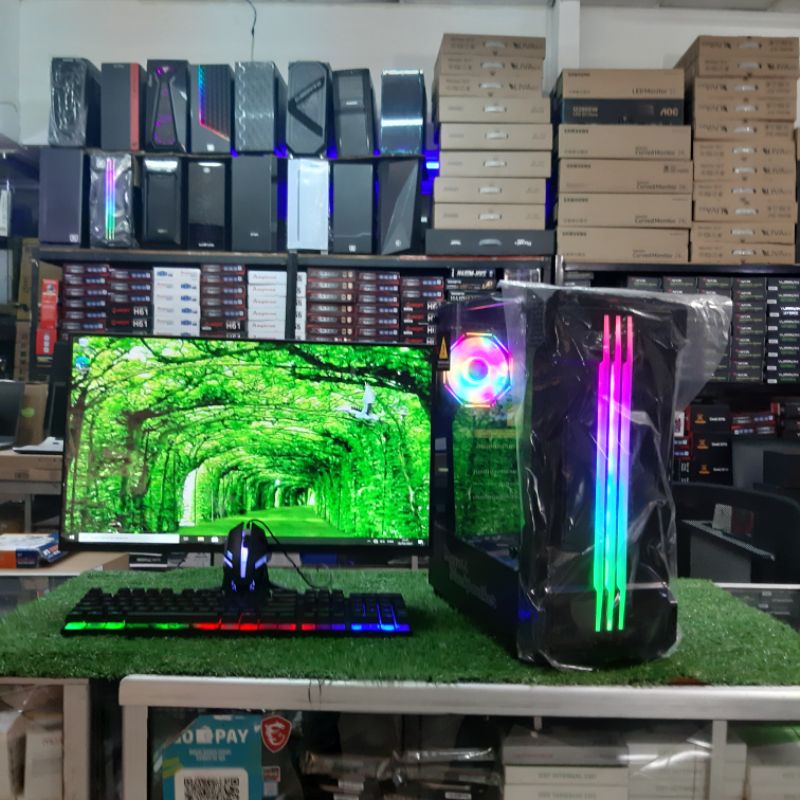 1set pc Core i7 Ram 8gb Vga 4gb monitor Led 24&quot; siap pakai