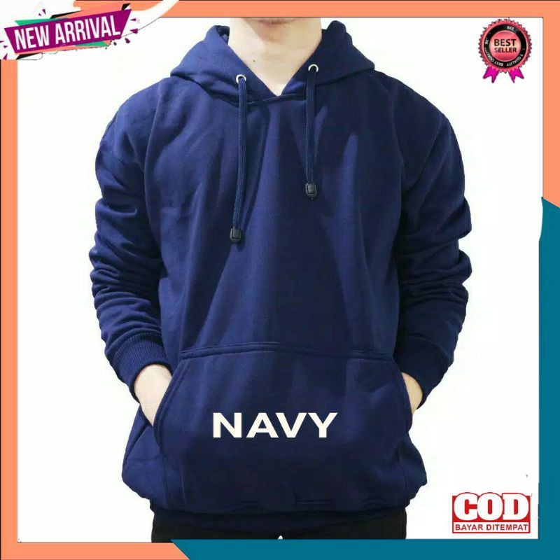 HOODIE Wanita Sweater Pria Polos Laki Laki Perempuan XL-Hoodie Navy