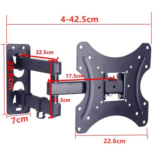 Telescopic TV Bracket 2.5m 200 x 200 Pitch for 17-42 Inch TV - X-200