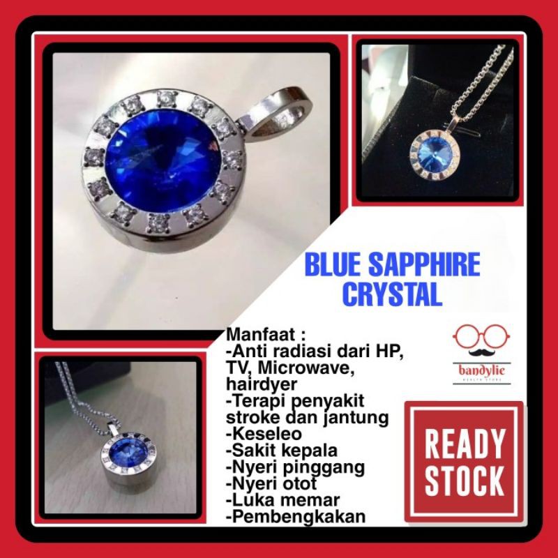 Kalung Kesehatan KK LIFORCE BLUE SAPPHIRE CRYSTAL