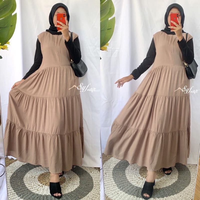 inner gamis rayon tebal / polos / model terbaru inner muslim