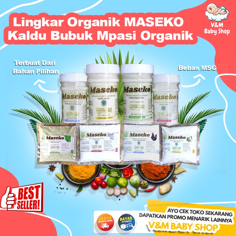 VnM004BP | Lingkar Organik MASEKO Kaldu Bubuk Mpasi Organik / Kaldu Jamur Ayam Sapi Organik / Kaldu Mpasi Organik / Perlengkapan Mpasi Bayi / Bahan Mpasi Bayi Organik