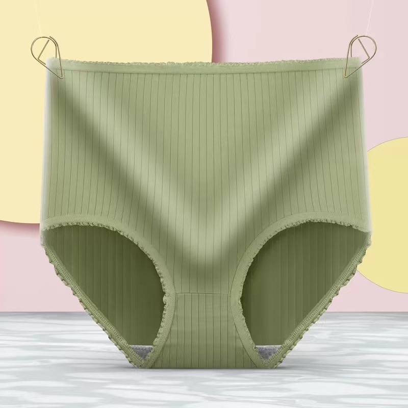 desigual Celana Dalam HIGH WAIST Sutra Wanita Brief Underwear CD Silk Lembut Wanita-M-64 Hijau