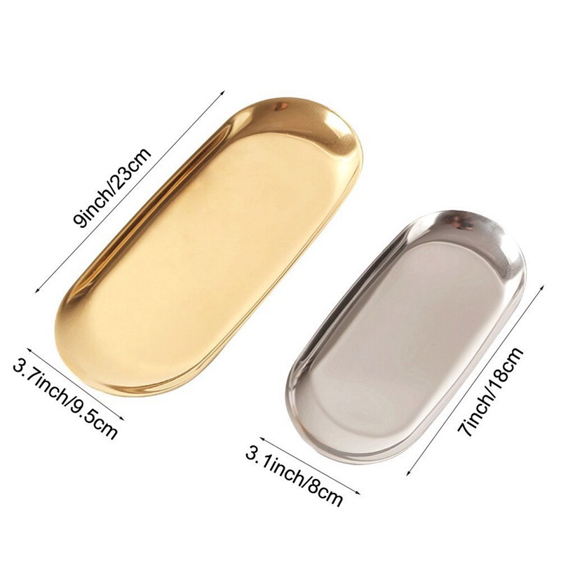 Stainless Steel Vanity Trays Cosmetic Organizer Trays For Makeup Shopee Indonesia