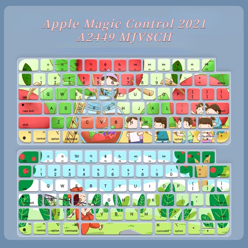 Film Pelindung Debu Motif Kartun Bunga Untuk Keyboard Laptop Apple Magic Control 2021 A2449 MJV8CH