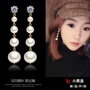 Anting Fashion Wanita Korea Style Dengan Design Modern Model Stud Diamond Mix Mutiara Import 427