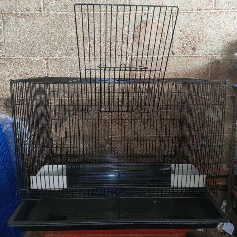 KANDANG KUCING KELINCI BURUNG BESI LIPAT MURAH Free 2 Tempat makan SIZE L 60X40X40 CM.