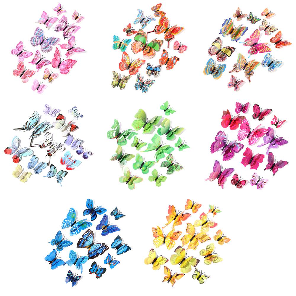 R-flower Butterfly Stiker Dinding Dekorasi Rumah 3D Removable DIY Butterflies