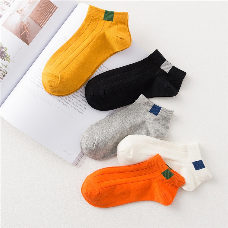 ❀ Chingu ❀ KK009 Kaos Kaki (Tanpa Kemasan) Pria Wanita Unisex Tipis Pendek Semata Kaki Motif Petak Fashion Korea Women Sock Import Murah