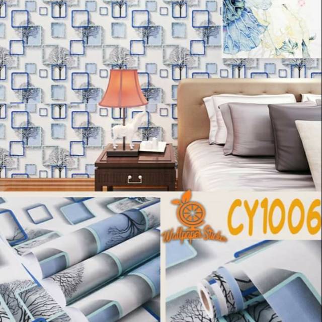 Wallpaper motif cantik uk.45cm X 10m - wallpaper dinding motif cantik ukuran 45cm X 10m