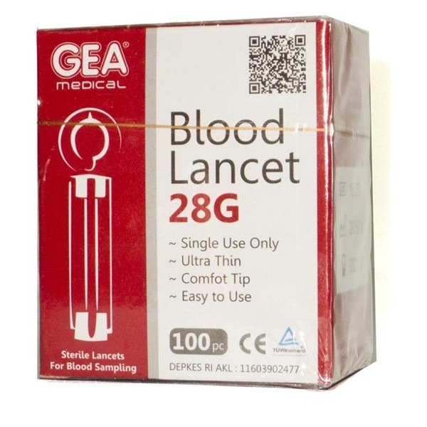 Blood Lancet ( Jarum Ambil Darah ) GEA 28G isi 100