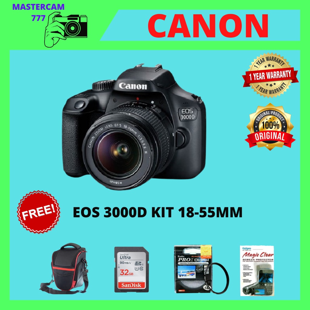 CAMERA CANON EOS 3000D KIT 18-55MM