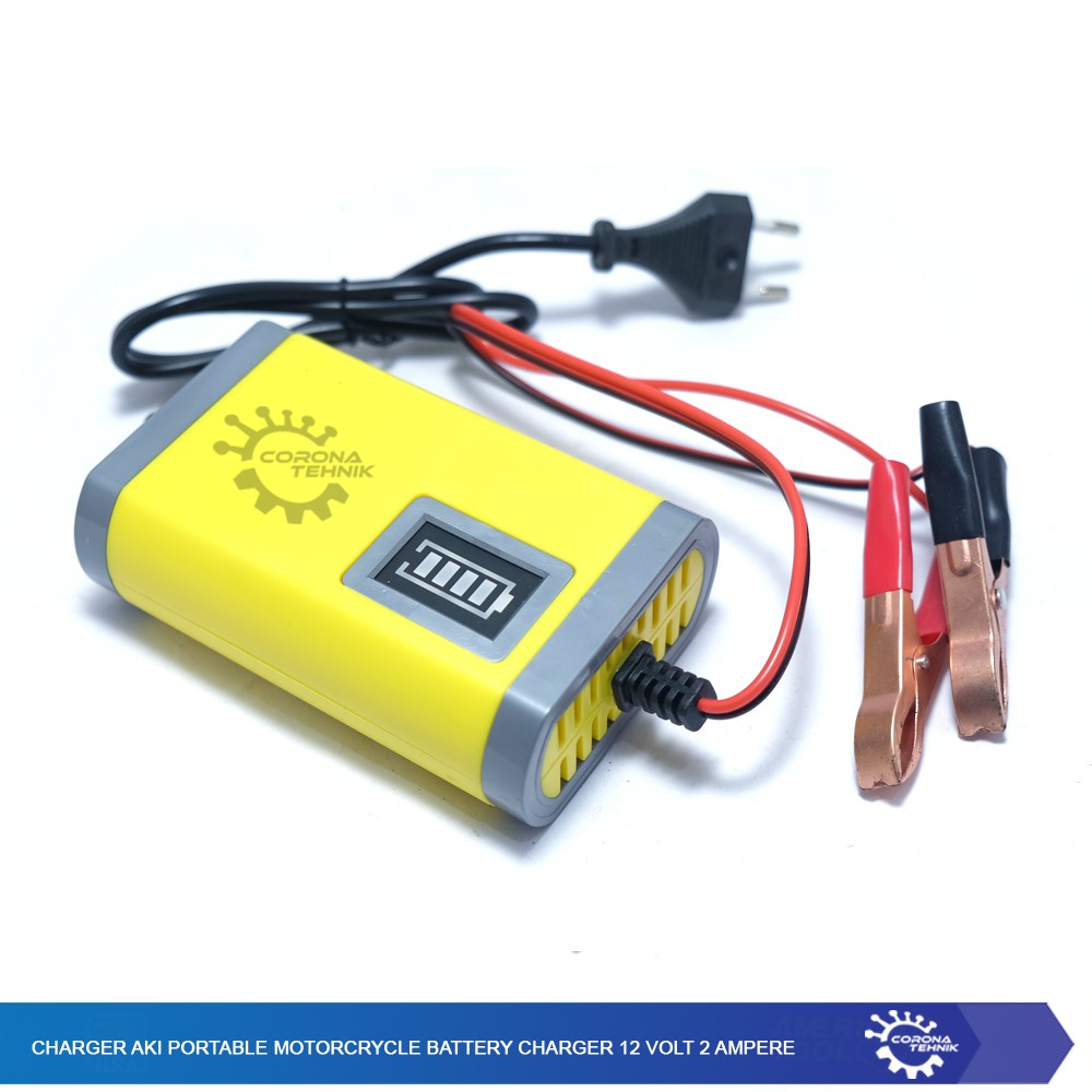 Charger Aki Portable Motorcrycle Battery Charger 12 Volt 2 Ampere