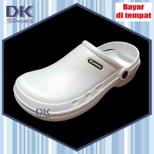 Komin Sandal Selop Bakpao Putih 40-44 Laki / Sandal Selop Karet Waterproof Murah / Sandal Baim Ringan