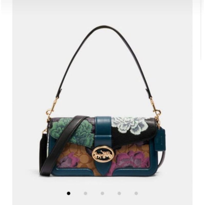COACH GEORGIE SHOULDER BAG KAFFLE FLOWER