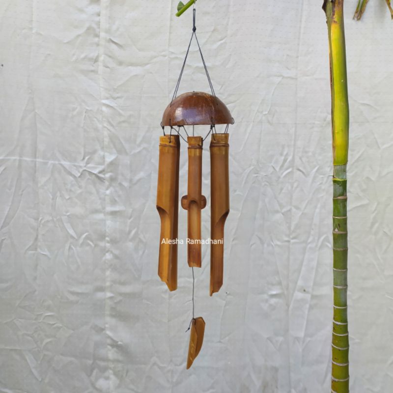 Lonceng Angin Bambu Bali | Wind Chime Bambu Polos | Genta Angin