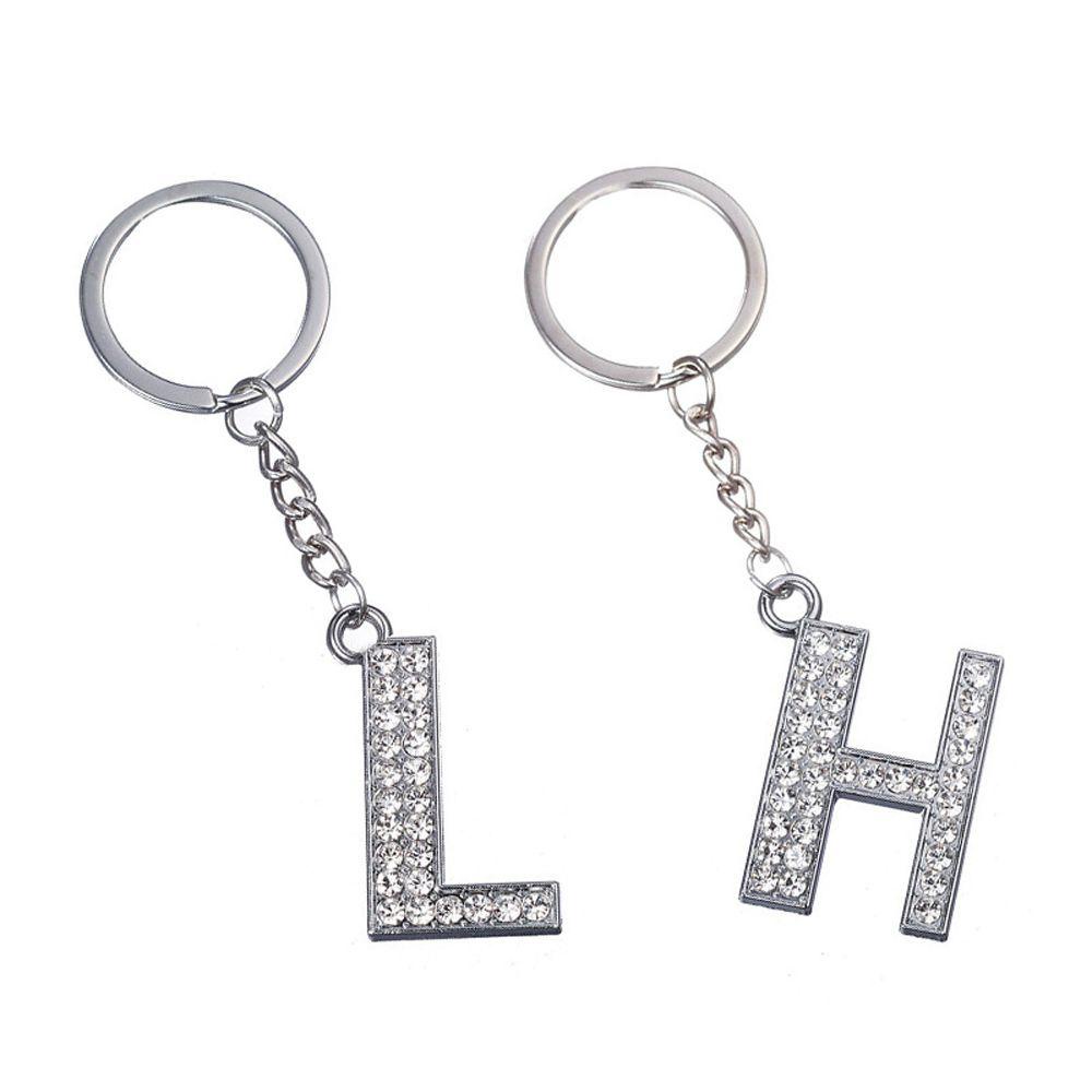 Lanfy Liontin Huruf Hadiah Natal Unisex Aksesoris Perhiasan Hadiah Gantungan Kunci Initial Capital Key Chain