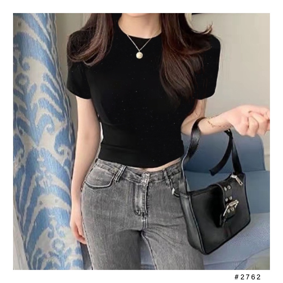 (COD) OH Fashion Yury Crop Top Kaos Wanita Crop Tee #2762