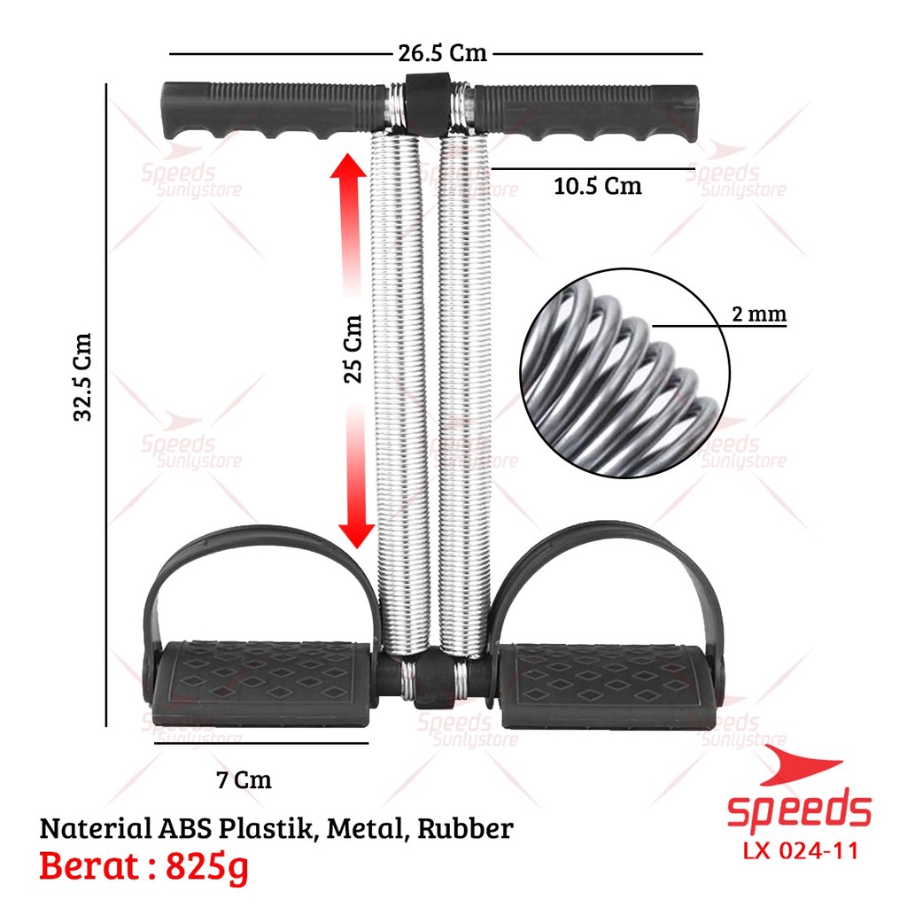 SPEEDS Tummy Trimmer alat fitness alat olahraga 024-8-PEGAS DOUBLE HITAM