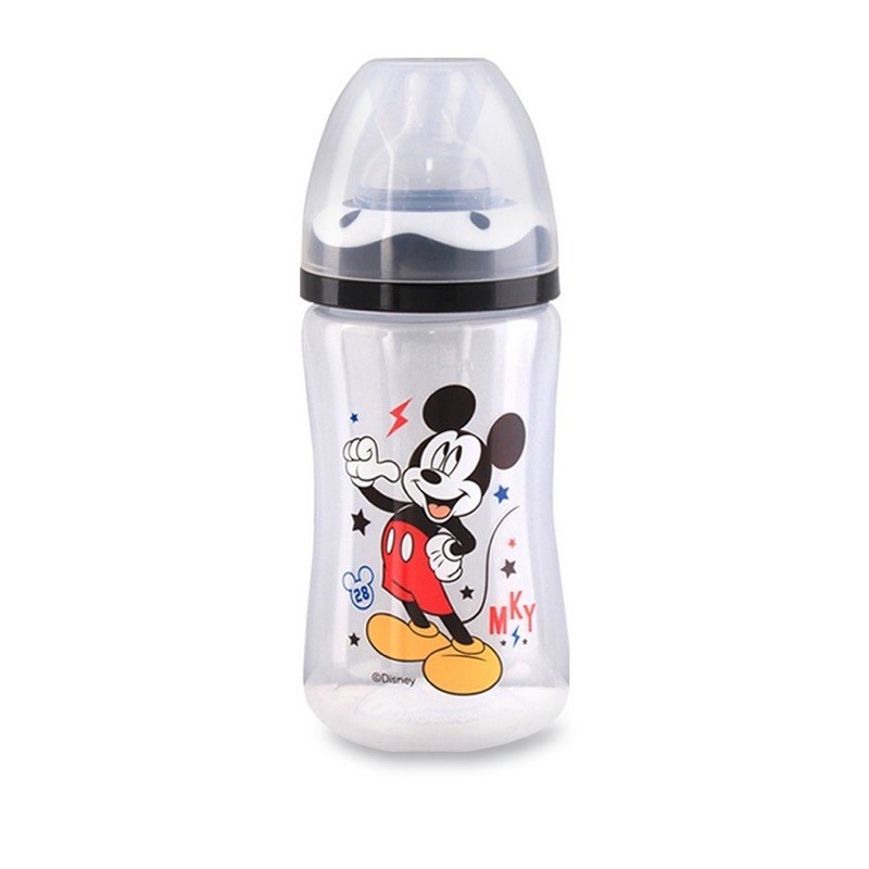 Lustly Bunny Botol Susu Disney Wideneck 125ml dan 250ml Merah-Minnie, Hitam-Micky - Botol Susu Bayi