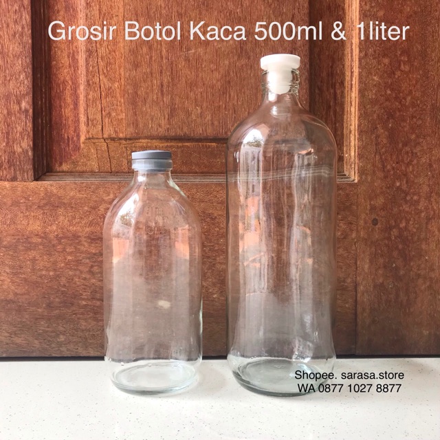  Grosir  Kopi Botol  Kaca  500ml 1L ml liter Latte Jamu Jus 