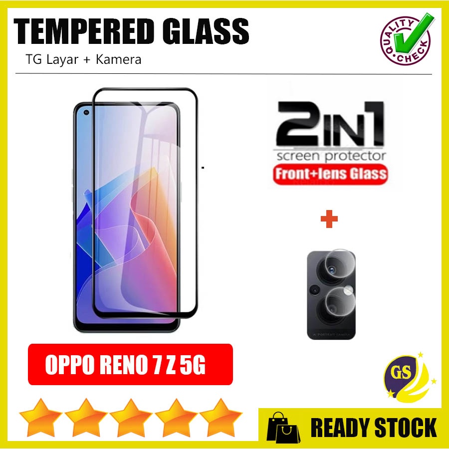 TG Tempered Glass Reno 7 7Z 5G / Reno 6 4G Reno 6 5G / RENO 8 4G RENO 8Z 5G  RENO 8T 5G Full Cover Anti Gores Kamera Full Cover Layar